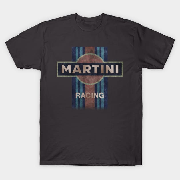 Distressed Martini Racing Design T-Shirt by CreativePhil